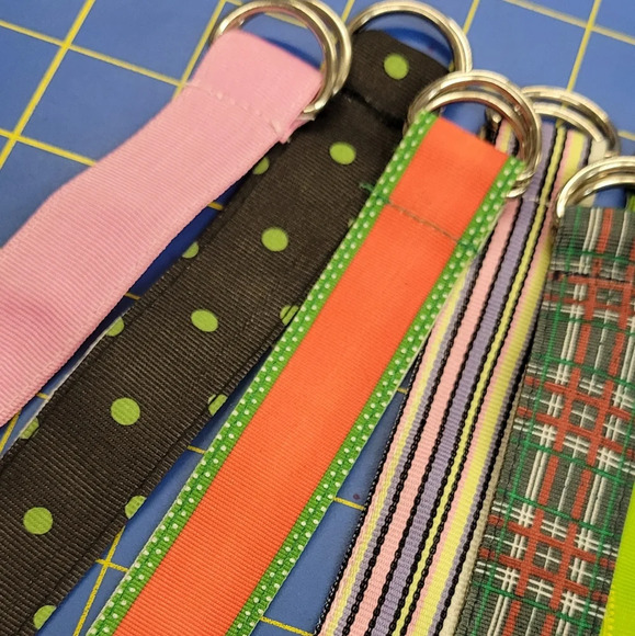 Grosgrain Ribbon Bracelet 9" x 7/8" w Silver Buckle Set of 9 - Picture 5 of 5